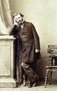 Portrett av komponisten Giuseppe Verdi (1813 - 1901). 1840-årene. Fotografering. av Unknown photographer
