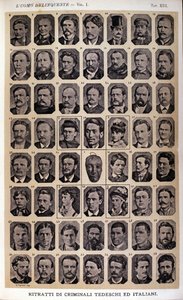 Portretter av tyske og italienske kriminelle. Album med fotografier samlet av Cesare Lombroso (1835-1909), italiensk kriminolog: "" Den kriminelle mannen"" av Unknown photographer
