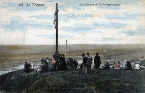 Golgata ved Aval-klippen. Treporten. Fargerikt fotografi fra begynnelsen av 1900-tallet. av Unknown photographer