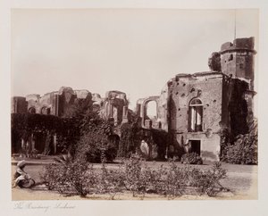 The Residency Lucknow, ca. 1885 (sepia-bilde) av Unknown photographer
