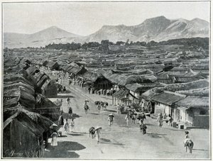 Utsikt over hovedgaten i Seoul, hovedstaden i Korea på 1800-tallet av Unknown photographer