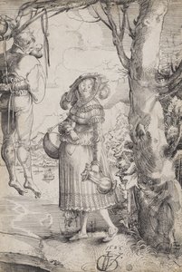 Kvinne nær hengt mann av Urs (1485-1528) Graf