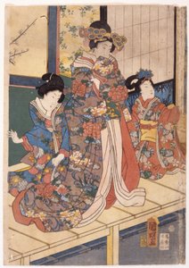 Vårfarger: Lion Dance at a Mansion (Shunshoku Yakata No Shishi-Mai) av Utagawa (1835-1888) Kuniaki