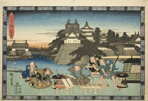 Akt 3 (Sandanme), fra serien "The Revenge of the Loyal Retainers (Chushingura)" av Utagawa Hiroshige