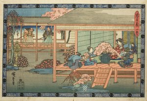 Akt 4 (Yondanme), fra serien "The Revenge of the Loyal Retainers (Chushingura)" av Utagawa Hiroshige
