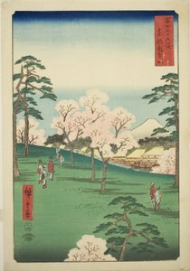 Asuka Hill i den østlige hovedstaden (Toto Asukayama), fra serien "Thirty-six Views of Mount Fuji (Fuji sanjurokkei)" av Utagawa Hiroshige