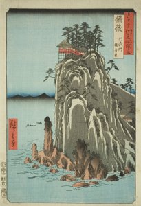 Bingo-provinsen: Kannon Temple at Abuto (Bingo, Abuto, Kannondo), fra serien "Famous Places in the Sixty-odd Provinces (Rokujuyoshu meisho zue)" av Utagawa Hiroshige