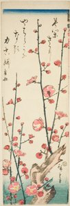 Blomstrende plommegrener av Utagawa Hiroshige