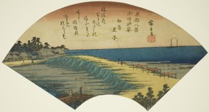 Clearing Weather at Susaki (Susaki seiran), fra serien "Eight Views of the Eastern Capital (Toto hakkei)" av Utagawa Hiroshige