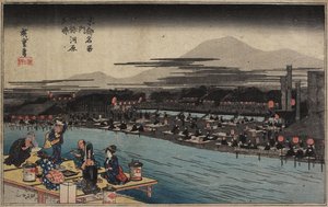 Cool of the Evening ved Shijo_ Riverbank, ca. 1834
