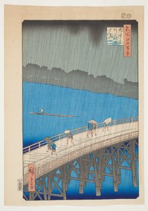 Regnskyll ved Ohashi-broen, Atake, fra serien «Hundre berømte utsikter over Edo» av Utagawa Hiroshige