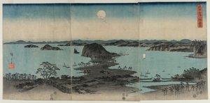 Åtte utsikt over Kanazawa om natten av Utagawa Hiroshige