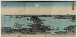 Åtte utsikter over Kanazawa om natten, 1857. av Utagawa Hiroshige