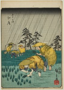Ejiri, fra seriens "fifty-tre S tachi-lyd "of te urbanity" (Goshuyama neste) ) av Utagawa Hiroshige
