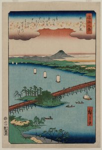 Evening Glow at Seta, fra serien Eight Views of Ōmi av Utagawa Hiroshige
