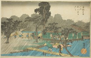 Eve person g Shouer ved Te-utgaven k f Correction River (Yumidate of Tadasugawara), fra Te-serien `` Fa-nettverkets PA-medlems bolig og sted (bosted og interessested)