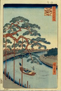 Five Pines og Onagi-kanalen hundre kjente utsikter over Edo, 1856-1858 av Utagawa Hiroshige