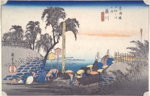 Fujikawa: Femtitre stasjoner i Tokaido av Utagawa Hiroshige