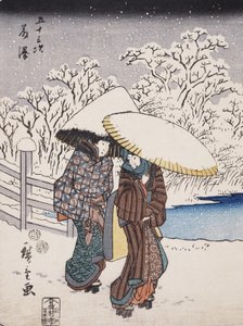 Fujisawa fra serien 53 Stations of the Tokaido, 1852 (farget treblokktrykk)