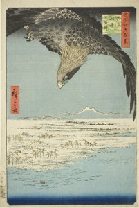 Fukagawa Susaki og Jumantsubo (Fukagawa Susaki Jumantsubo), fra serien kei)” av Utagawa Hiroshige