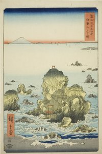 Futami Bay i Ise-provinsen (Ise Futamigaura), fra serien "Thirty-six Views of Mount Fuji (Fuji sanjurokkei)" av Utagawa Hiroshige