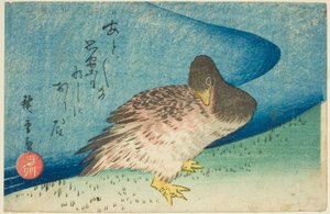 Gås på elvebredden av Utagawa Hiroshige