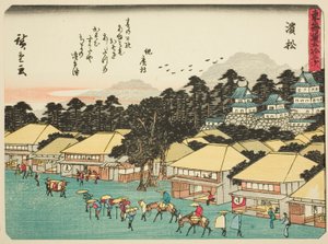 Hamamatsu, fra seriens "Fifty-three S tachi-lyder av te urban grad (urban grad ved siden av hovedfjellet)," Tillatt urban grad) av Utagawa Hiroshige