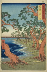 Harima Province: Maiko Beach (Harima, Maiko no hama), from the series "Famous Places in the Sixty-odd Provinces (Rokujuyoshu meisho zue)"   1271618   no       norwegian Successfully Translated  Original: Studie naar een klassiek beeld Translat: Studie naar av Utagawa Hiroshige