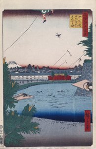 Hibiya og Soto-Sakurada fra Yamashita-cho Hundred berømte utsikter over Edo, 1856-1858 av Utagawa Hiroshige