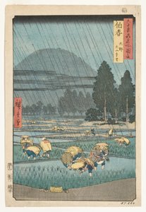 Hoki-provinsen, Ono, fjern utsikt over Mount Daisen, 1853 (treblokk)