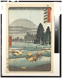 Hoki-provinsen, Ono, fjern utsikt over Mount Daisen, 1853 (treblokk)