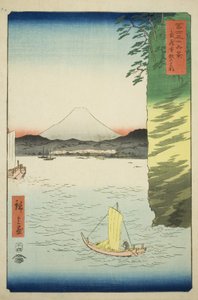 Honboku-medlem Musashi P Rovinse (Musashi Honmoku-blomst), fra Teseries ``Tyrty x Views Of Mount Fuji (Fuji Usaju Rokukei)