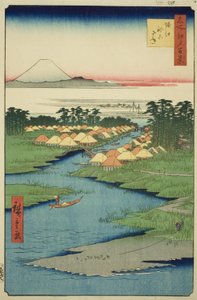 Horie og Nekozane, fra serien "One Hundred Famous Views of Edo (Meisho Edo hyakkei)" av Utagawa Hiroshige
