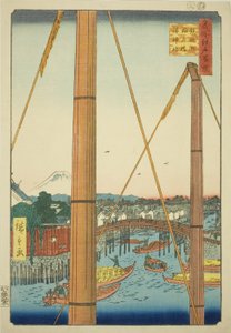 Inari B Ridge Draft d Port Shline, Teppo-figur (Teppo-figur Inari Bridge Minato-helligdom)" av Utagawa Hiroshige