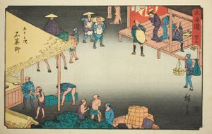 Ishi Yakushi—av. 45, fra seriens "fifty-tres tachi sound s of the urban degree (urban degree main mountain next)" av Utagawa Hiroshige