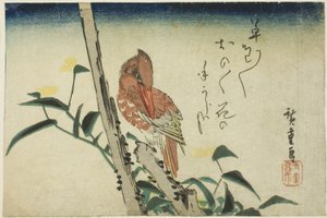 Kingfisher og dagblomst av Utagawa Hiroshige