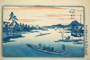 Sen vår på Massaki (Massaki boshun no kei), fra serien "Famous Views of the Eastern Capital (Toto meisho)" av Utagawa Hiroshige