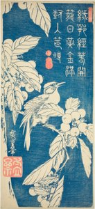 Loquat og fugl av Utagawa Hiroshige