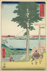 Mount Kano i Kazusa-provinsen (Kazusa Rokusozan), fra serien "Thirty-six Views of Mount Fuji (Fuji sanjurokkei)" av Utagawa Hiroshige