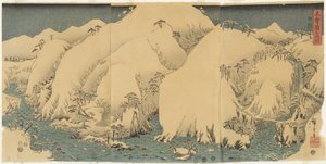 Fjell og elv ved Kiso Pass, august 1857