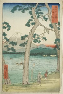 Mout Fuji sett fra venstre på Tokaido (Tokaido hidari Fuji), fra serien "Thirty-six Views of Mount Fuji (Fuji sanjurokkei)" av Utagawa Hiroshige