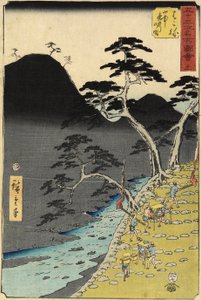 No.11 River in the Mountain at Night, Hakone, juli 1855