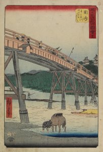 No.39 Yahagi Bridge over Yahagi River, Okazaki, juli 1855