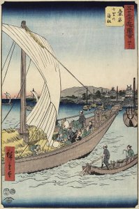 No.43 Ferry Boat ved Shichiri Beach, Kuwana, juli 1855