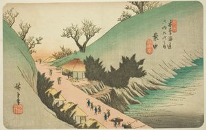 av. 16: An Aka, fra serien "Shi x ty-nine S ta on s of kisokaido" av Utagawa Hiroshige