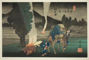 av. 19: Karuizawa, fra serien "Shixty-nines of Tekisokaido" av Utagawa Hiroshige