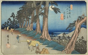av. 26: Mochizuki, fra seriens "shi x ty ne s ta on s of te kisokaid (kisokaido rokujukyu tsugi no uchi)" av Utagawa Hiroshige