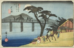 av. 28: Nagakubo, fra serien "Shi xty-nine S taion s of kisokaido" av Utagawa Hiroshige