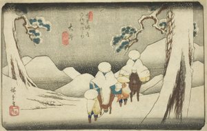 av. 47: Hei, fra serien "Shi xty-nine S ta on s of the kisokaido" av Utagawa Hiroshige