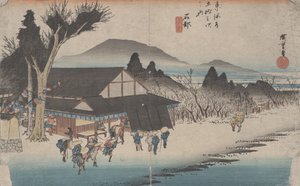 Nr. 52 'Ishibe: The Village of Megawa' fra The 53 Stations of the Tokaido, ca. 1833